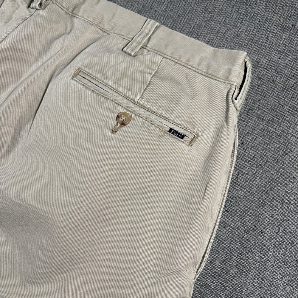 Polo Ralph Lauren Chinos Mens 38x34 Tan Classic Fit Cotton Twill Flat Front Pant
